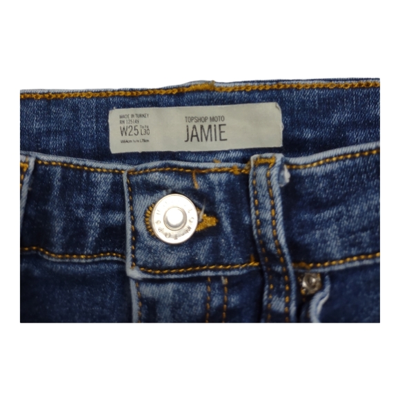 Topshop MOTO Floral Jamie Jeans Size W 25 L 25 Skinny Hand Painted - Picture 6 of 15